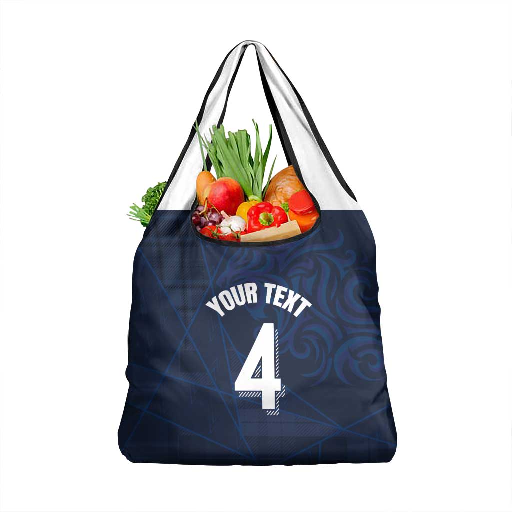 Custom Scotland National Football Grocery Bag Tartan Patchwork and Sport Lion - Wonder Print Shop