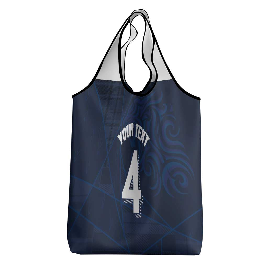 Custom Scotland National Football Grocery Bag Tartan Patchwork and Sport Lion - Wonder Print Shop