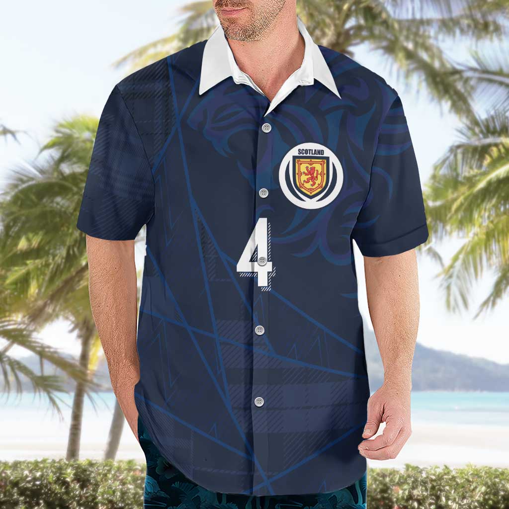 Custom Scotland National Football Hawaiian Shirt Tartan Patchwork and Sport Lion - Wonder Print Shop
