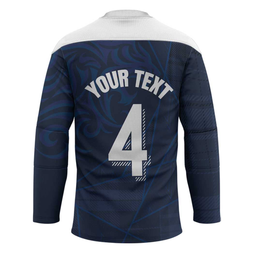 Custom Scotland National Football Hockey Jersey Tartan Patchwork and Sport Lion - Wonder Print Shop