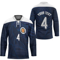 Custom Scotland National Football Hockey Jersey Tartan Patchwork and Sport Lion - Wonder Print Shop