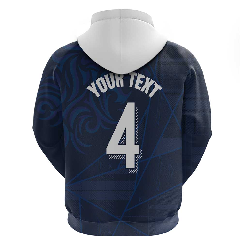 Custom Scotland National Football Hoodie Tartan Patchwork and Sport Lion - Wonder Print Shop