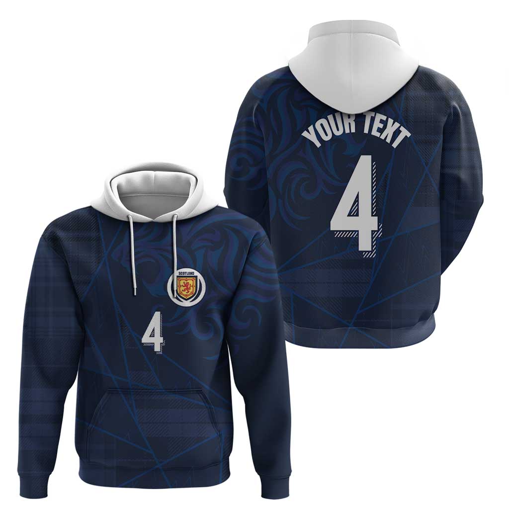 Custom Scotland National Football Hoodie Tartan Patchwork and Sport Lion - Wonder Print Shop