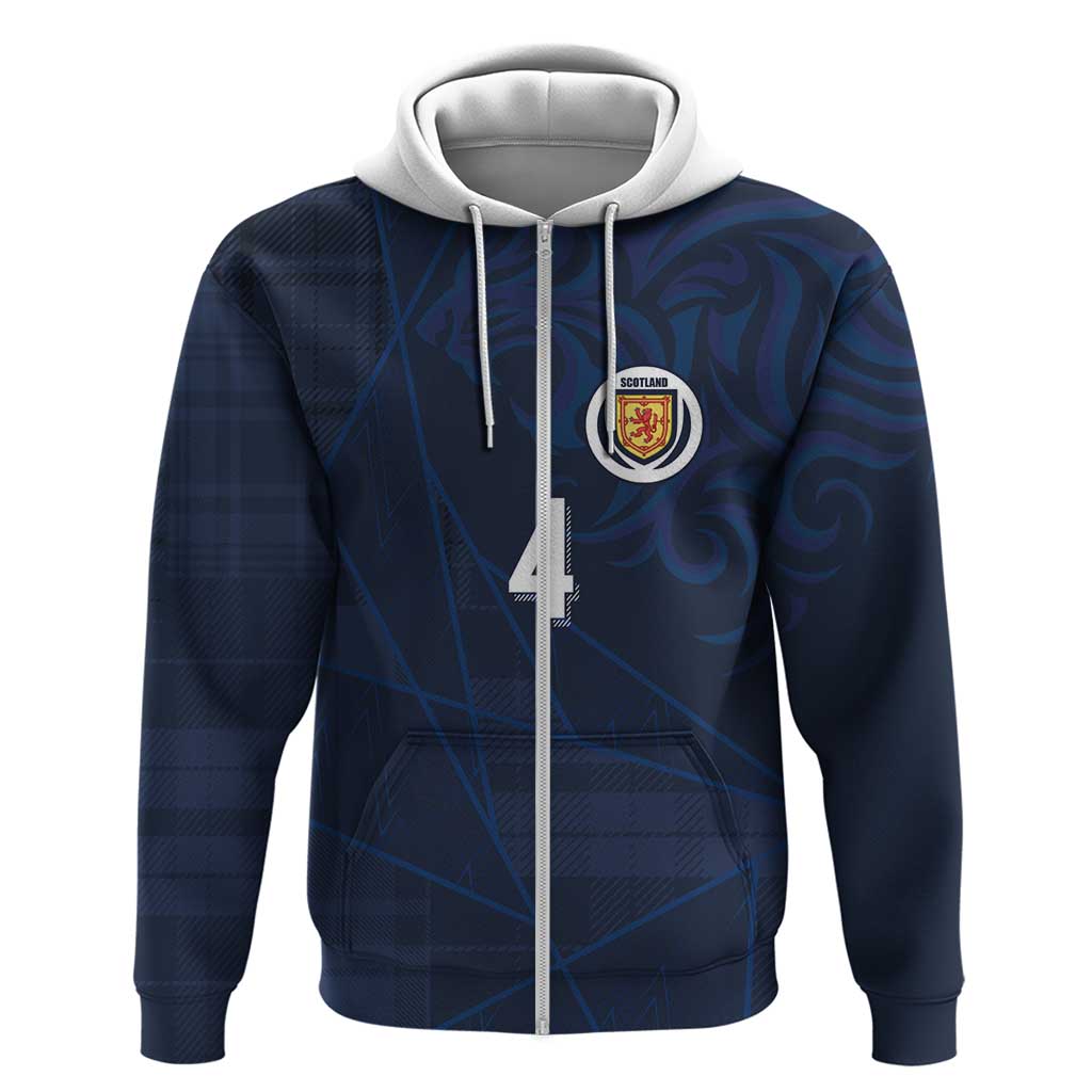 Custom Scotland National Football Hoodie Tartan Patchwork and Sport Lion - Wonder Print Shop