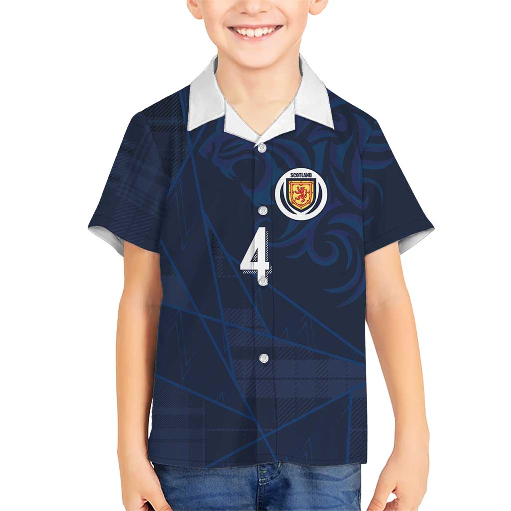 Custom Scotland National Football Kid Hawaiian Shirt Tartan Patchwork and Sport Lion - Wonder Print Shop