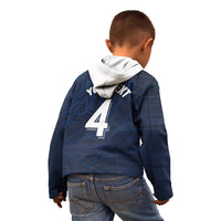 Custom Scotland National Football Kid Hoodie Tartan Patchwork and Sport Lion - Wonder Print Shop