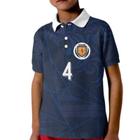 Custom Scotland National Football Kid Polo Shirt Tartan Patchwork and Sport Lion - Wonder Print Shop