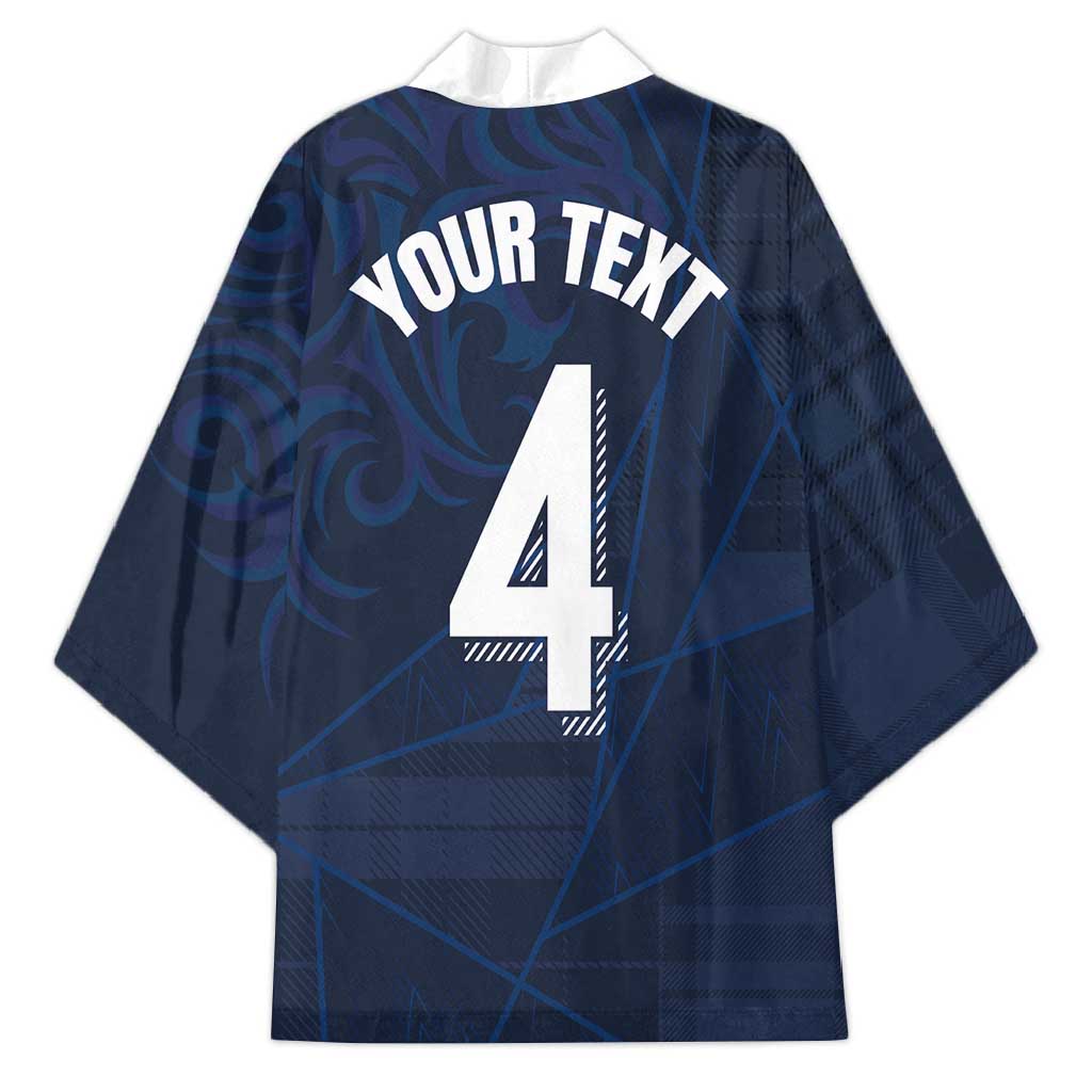 Custom Scotland National Football Kimono Tartan Patchwork and Sport Lion - Wonder Print Shop