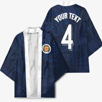 Custom Scotland National Football Kimono Tartan Patchwork and Sport Lion - Wonder Print Shop