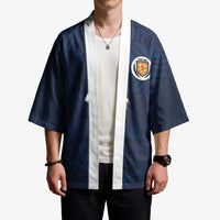 Custom Scotland National Football Kimono Tartan Patchwork and Sport Lion - Wonder Print Shop