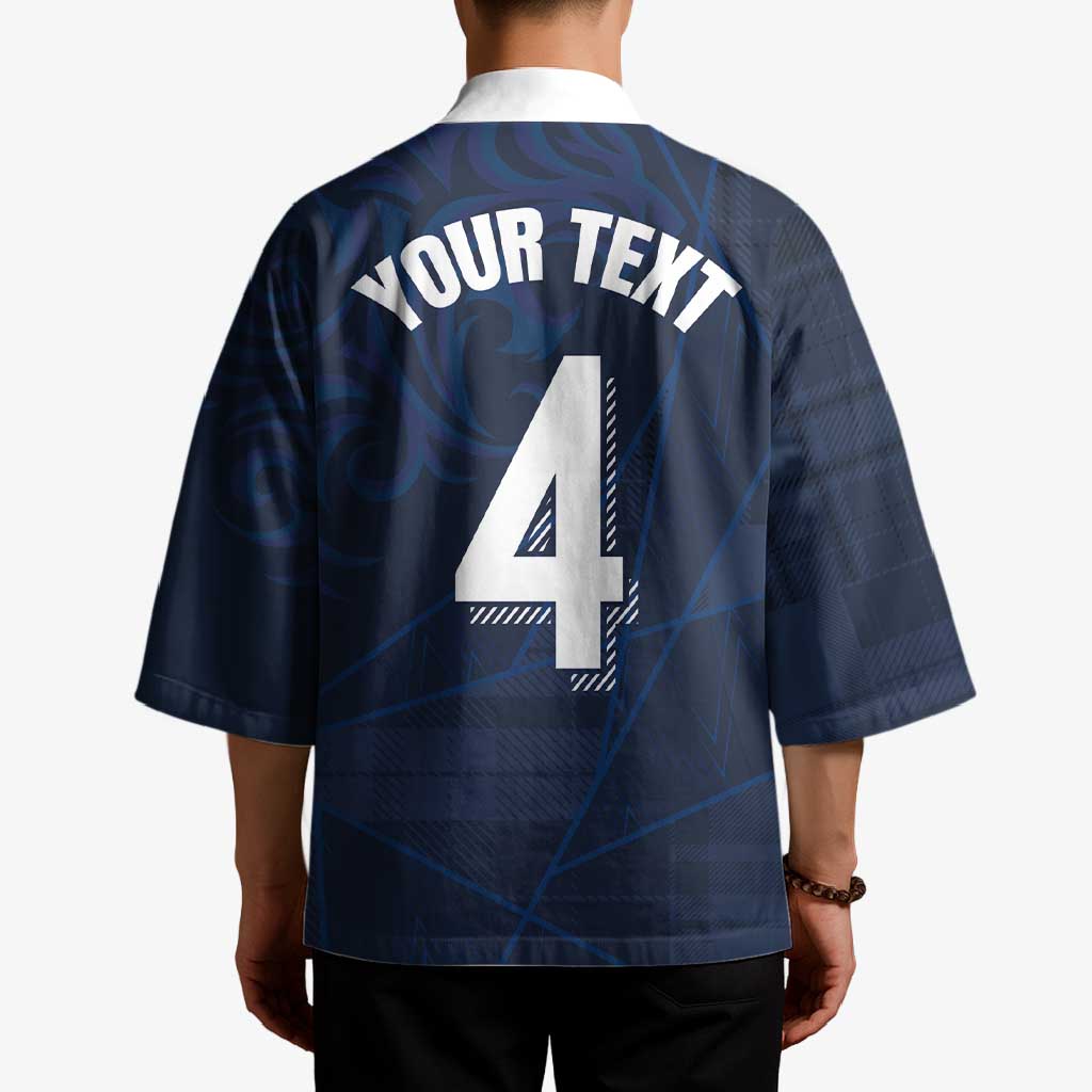 Custom Scotland National Football Kimono Tartan Patchwork and Sport Lion - Wonder Print Shop