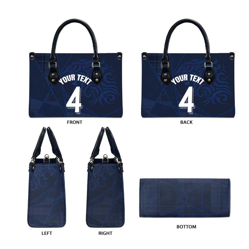 Custom Scotland National Football Leather Bag Tartan Patchwork and Sport Lion - Wonder Print Shop