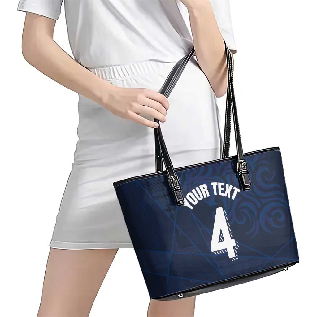 Custom Scotland National Football Leather Tote Bag Tartan Patchwork and Sport Lion - Wonder Print Shop
