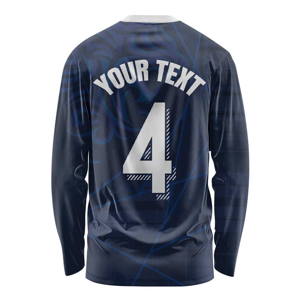 Custom Scotland National Football Long Sleeve Shirt Tartan Patchwork and Sport Lion - Wonder Print Shop
