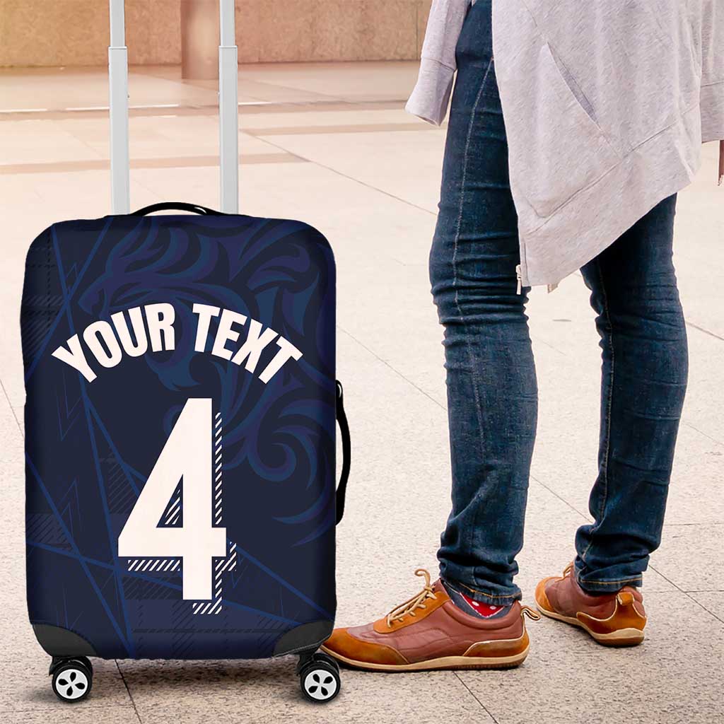 Custom Scotland National Football Luggage Cover Tartan Patchwork and Sport Lion - Wonder Print Shop
