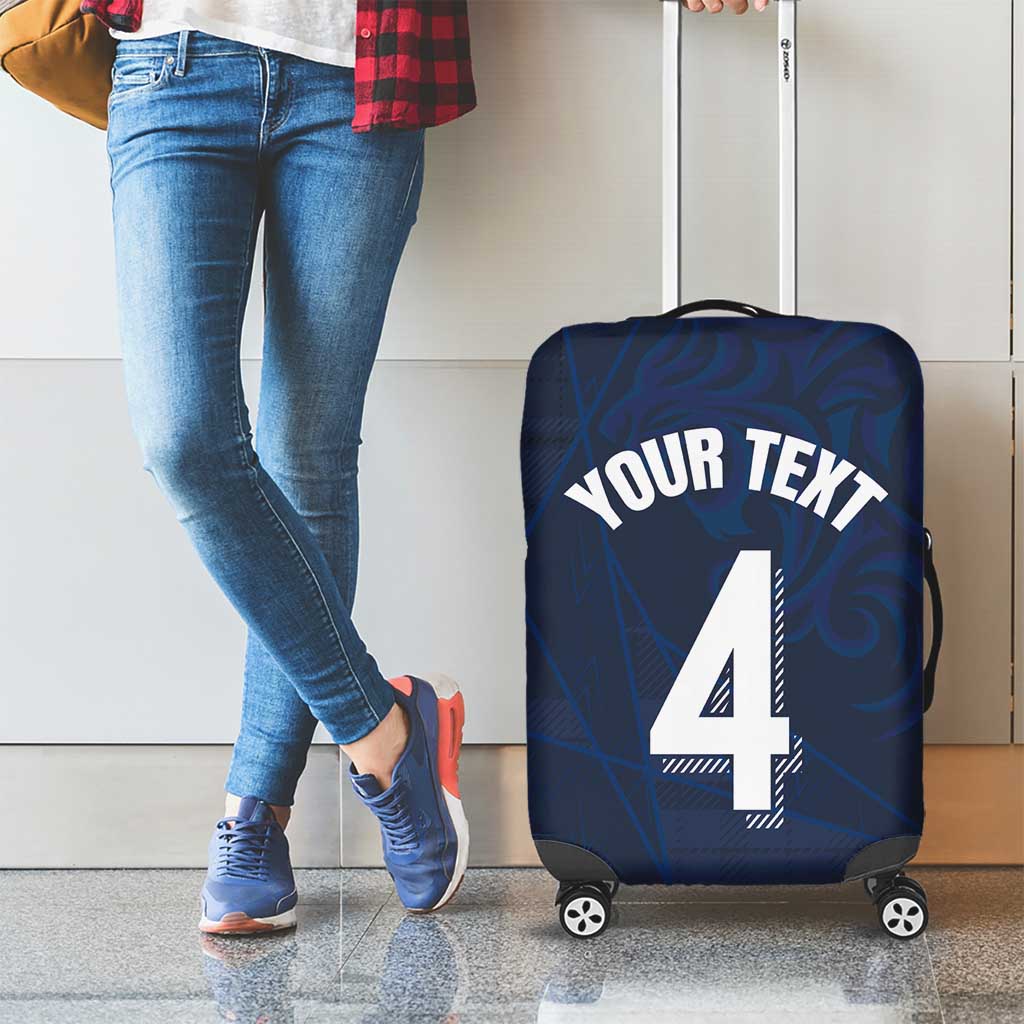 Custom Scotland National Football Luggage Cover Tartan Patchwork and Sport Lion - Wonder Print Shop