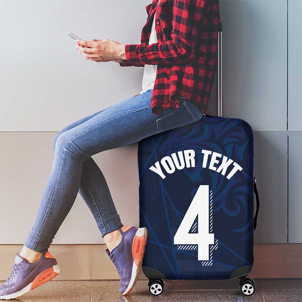 Custom Scotland National Football Luggage Cover Tartan Patchwork and Sport Lion - Wonder Print Shop