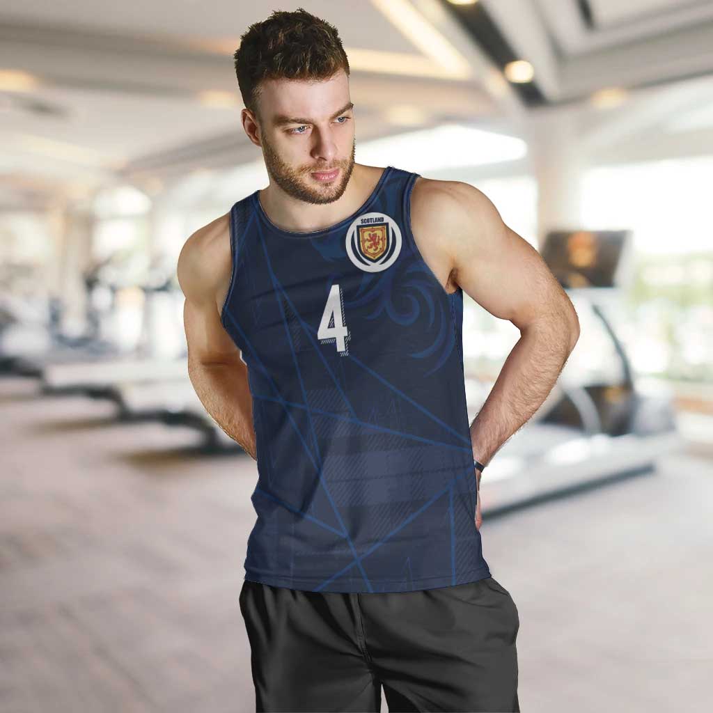 Custom Scotland National Football Men Tank Top Tartan Patchwork and Sport Lion - Wonder Print Shop
