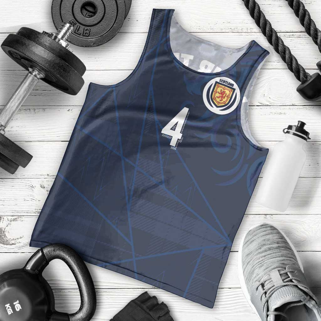 Custom Scotland National Football Men Tank Top Tartan Patchwork and Sport Lion - Wonder Print Shop