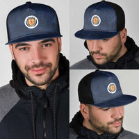 Scotland National Football Mesh Trucker Cap Tartan Patchwork and Sport Lion - Wonder Print Shop