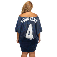Custom Scotland National Football Off Shoulder Short Dress Tartan Patchwork and Sport Lion - Wonder Print Shop