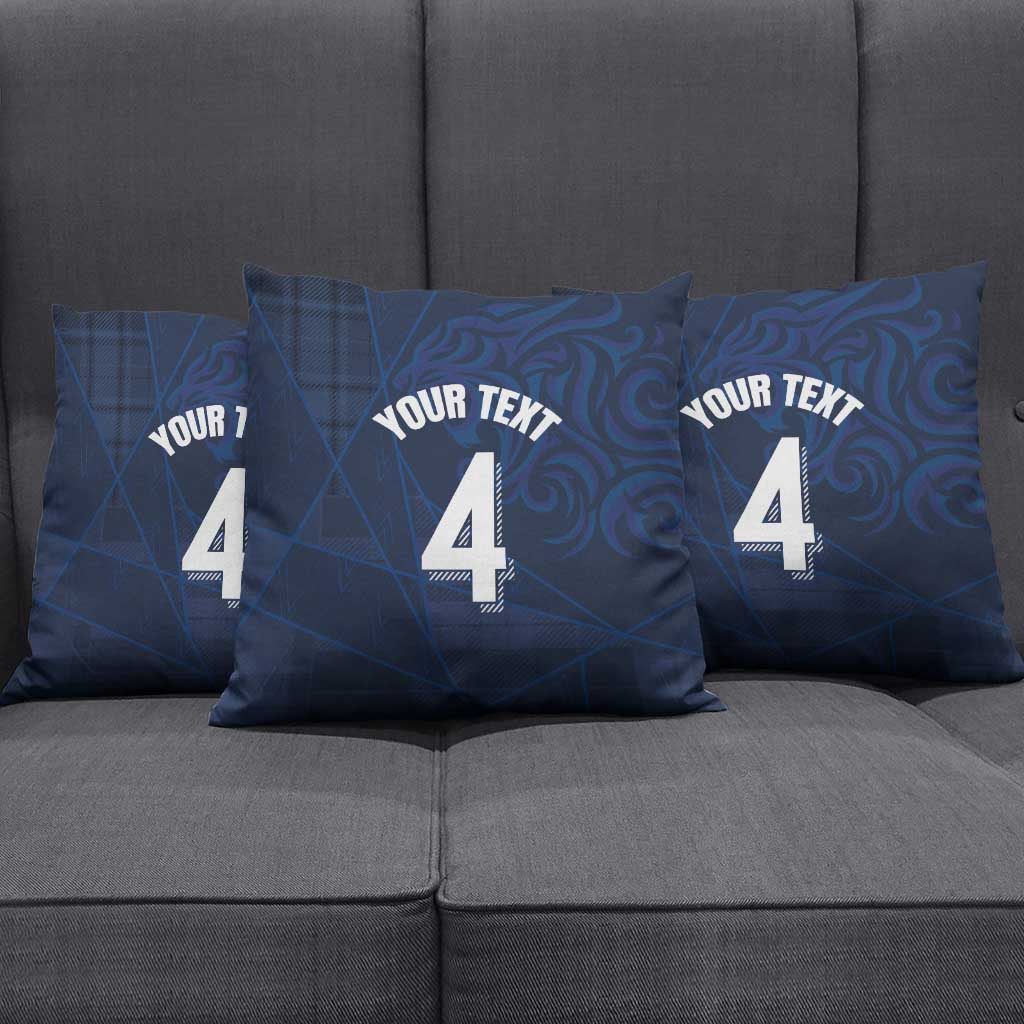 Custom Scotland National Football Pillow Cover Tartan Patchwork and Sport Lion - Wonder Print Shop