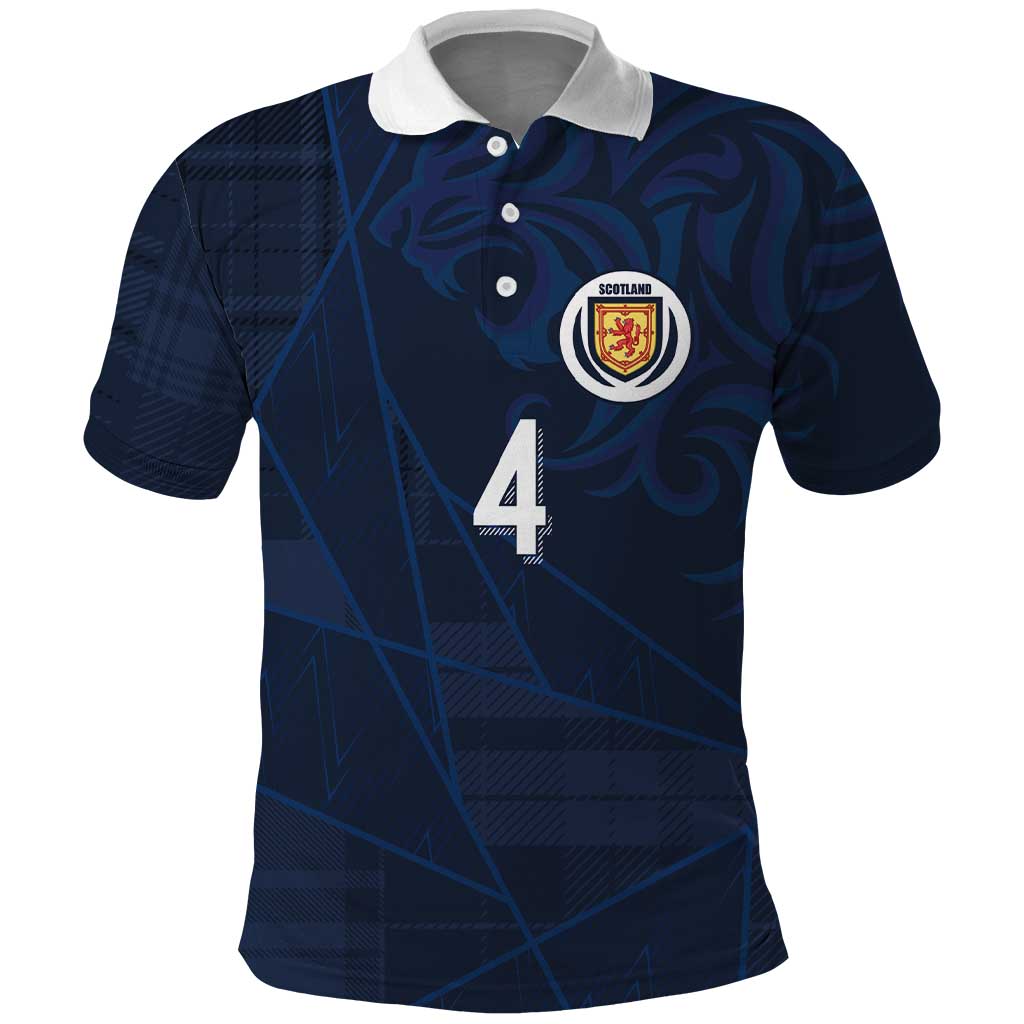 Custom Scotland National Football Polo Shirt Tartan Patchwork and Sport Lion - Wonder Print Shop