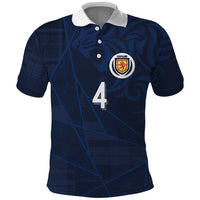 Custom Scotland National Football Polo Shirt Tartan Patchwork and Sport Lion - Wonder Print Shop