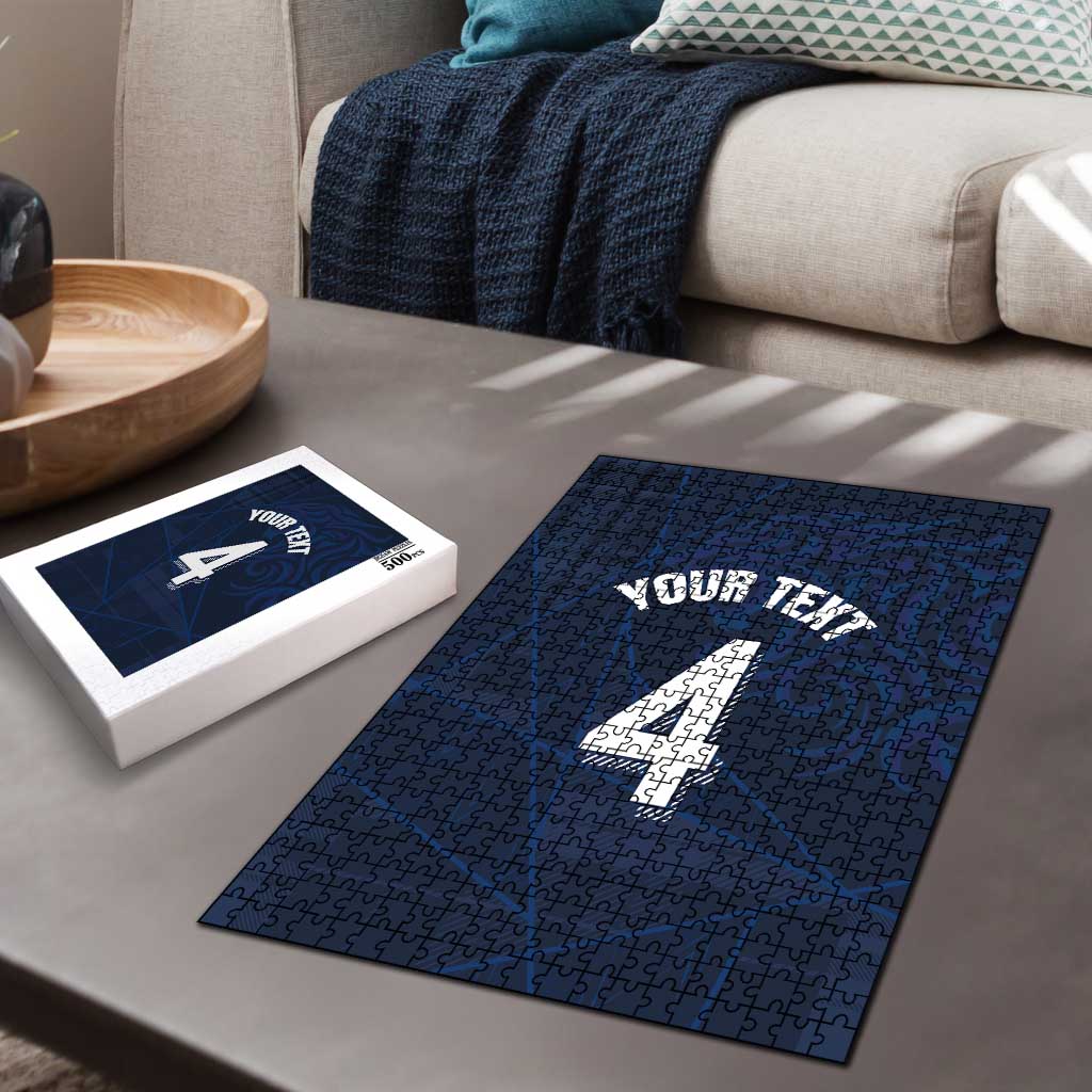 Custom Scotland National Football Puzzle Tartan Patchwork and Sport Lion - Wonder Print Shop