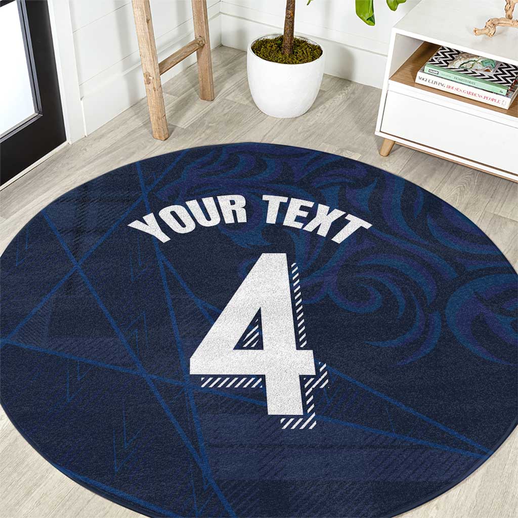 Custom Scotland National Football Round Carpet Tartan Patchwork and Sport Lion - Wonder Print Shop