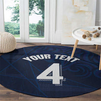 Custom Scotland National Football Round Carpet Tartan Patchwork and Sport Lion - Wonder Print Shop