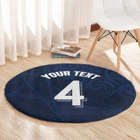 Custom Scotland National Football Round Carpet Tartan Patchwork and Sport Lion - Wonder Print Shop
