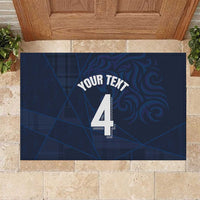 Custom Scotland National Football Rubber Doormat Tartan Patchwork and Sport Lion - Wonder Print Shop