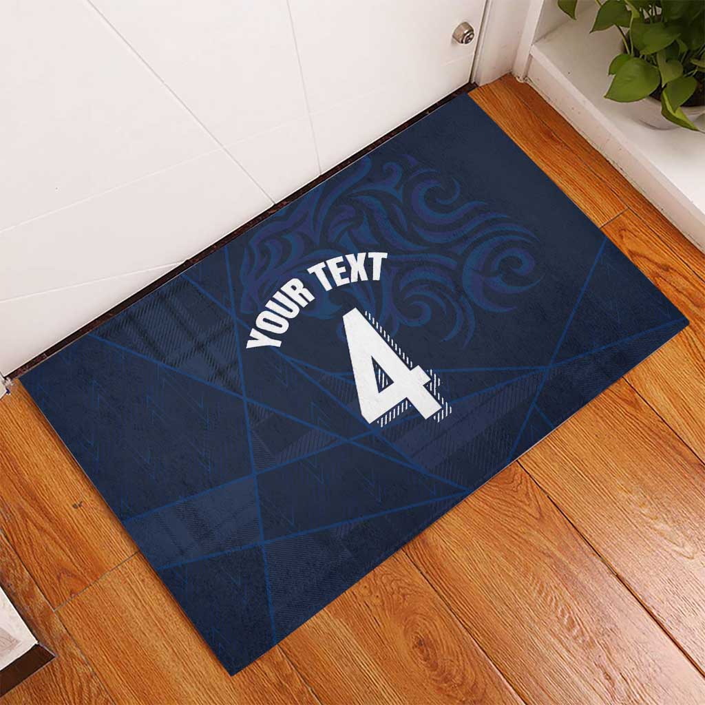 Custom Scotland National Football Rubber Doormat Tartan Patchwork and Sport Lion - Wonder Print Shop