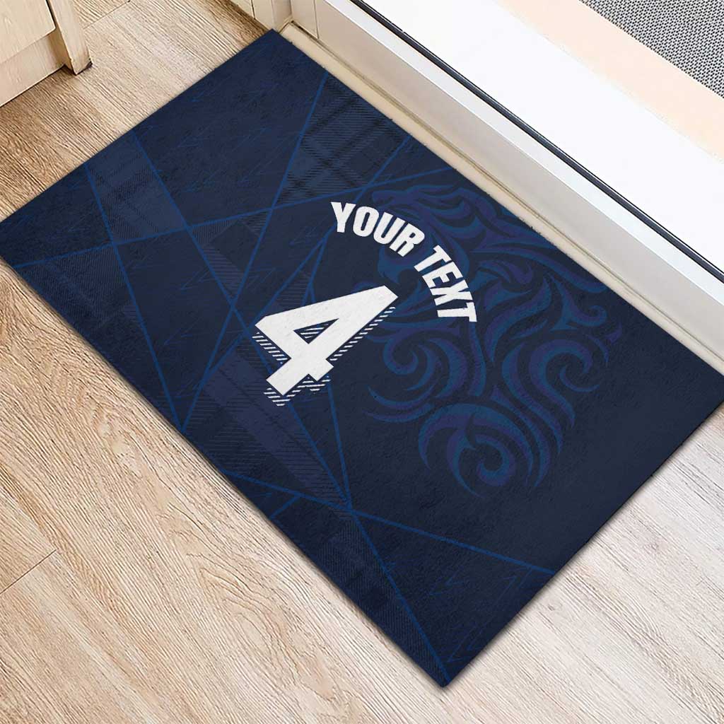 Custom Scotland National Football Rubber Doormat Tartan Patchwork and Sport Lion - Wonder Print Shop