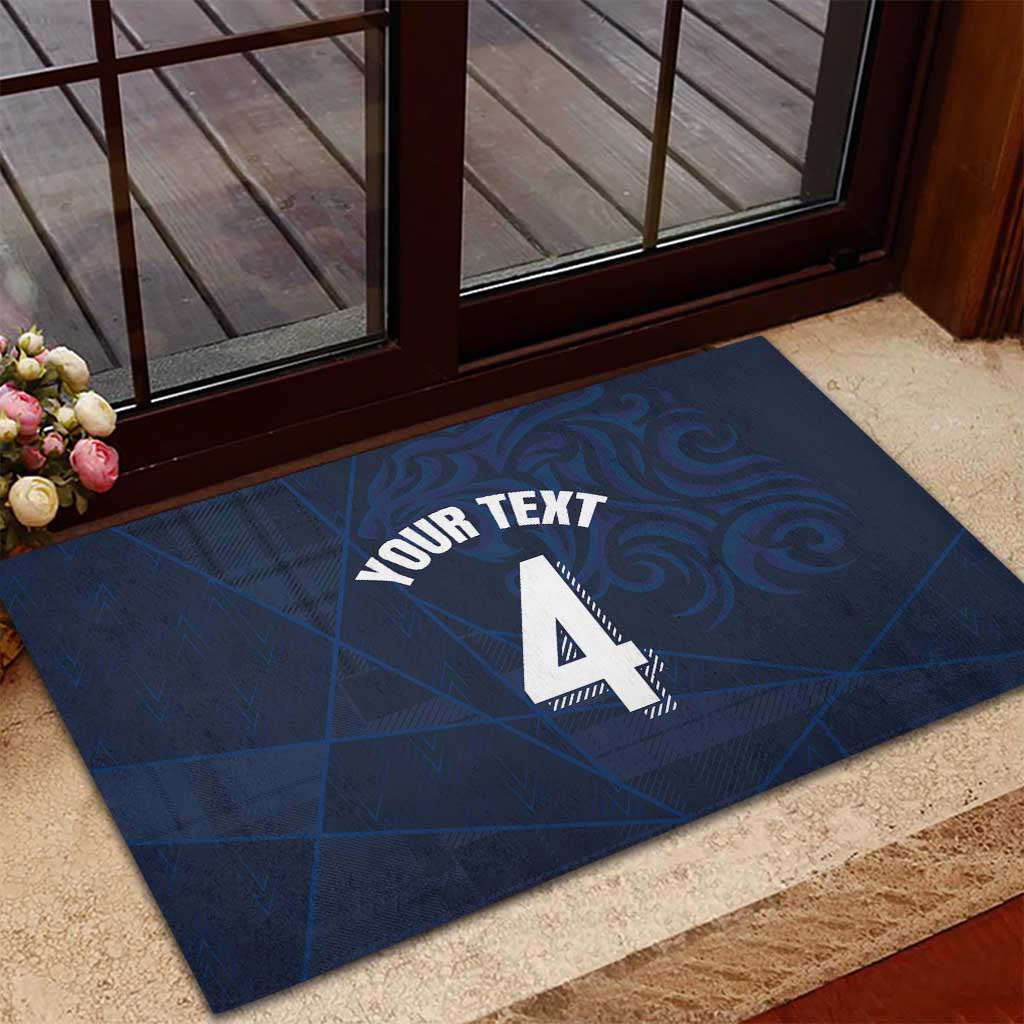 Custom Scotland National Football Rubber Doormat Tartan Patchwork and Sport Lion - Wonder Print Shop