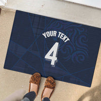 Custom Scotland National Football Rubber Doormat Tartan Patchwork and Sport Lion - Wonder Print Shop