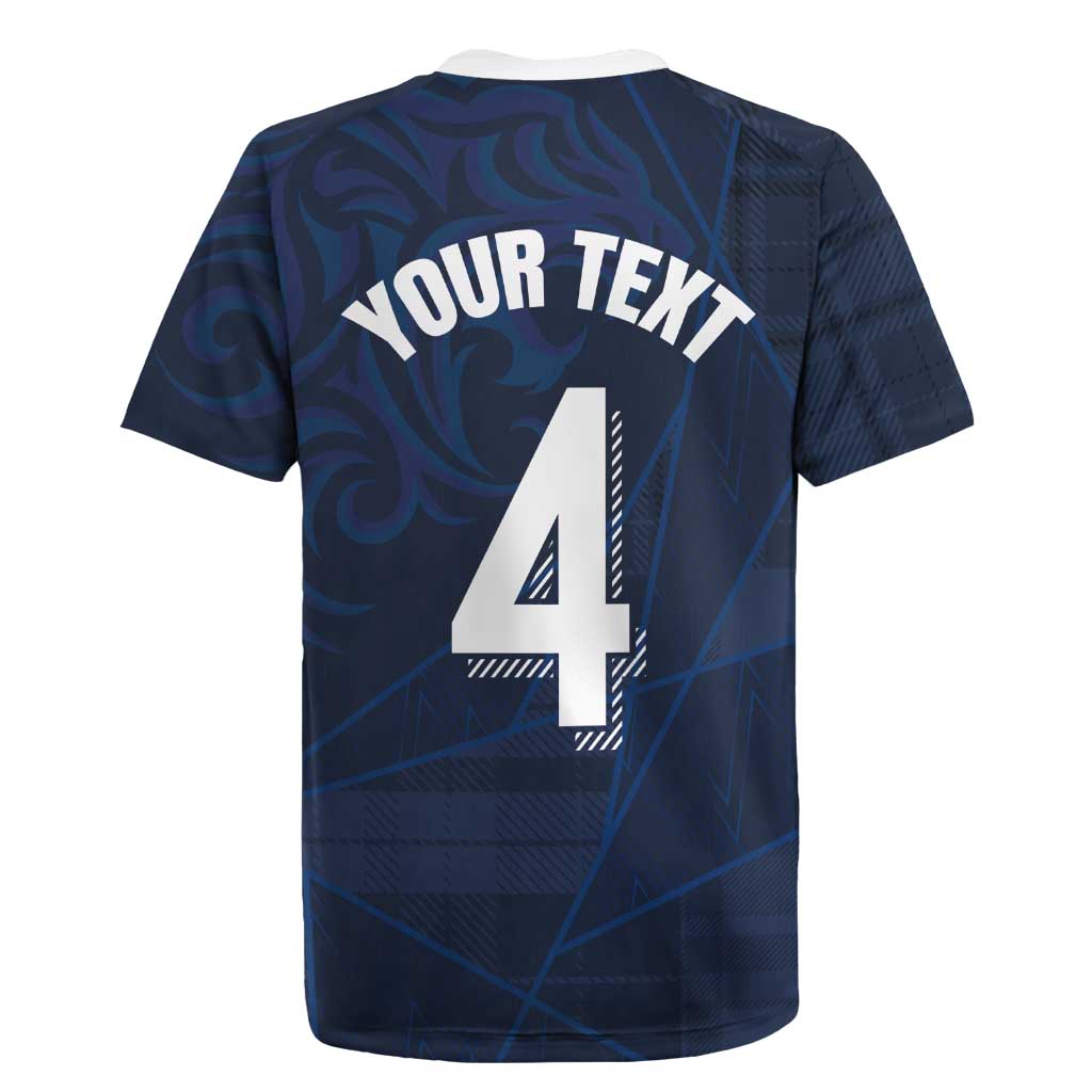Custom Scotland National Football Rugby Jersey Tartan Patchwork and Sport Lion - Wonder Print Shop