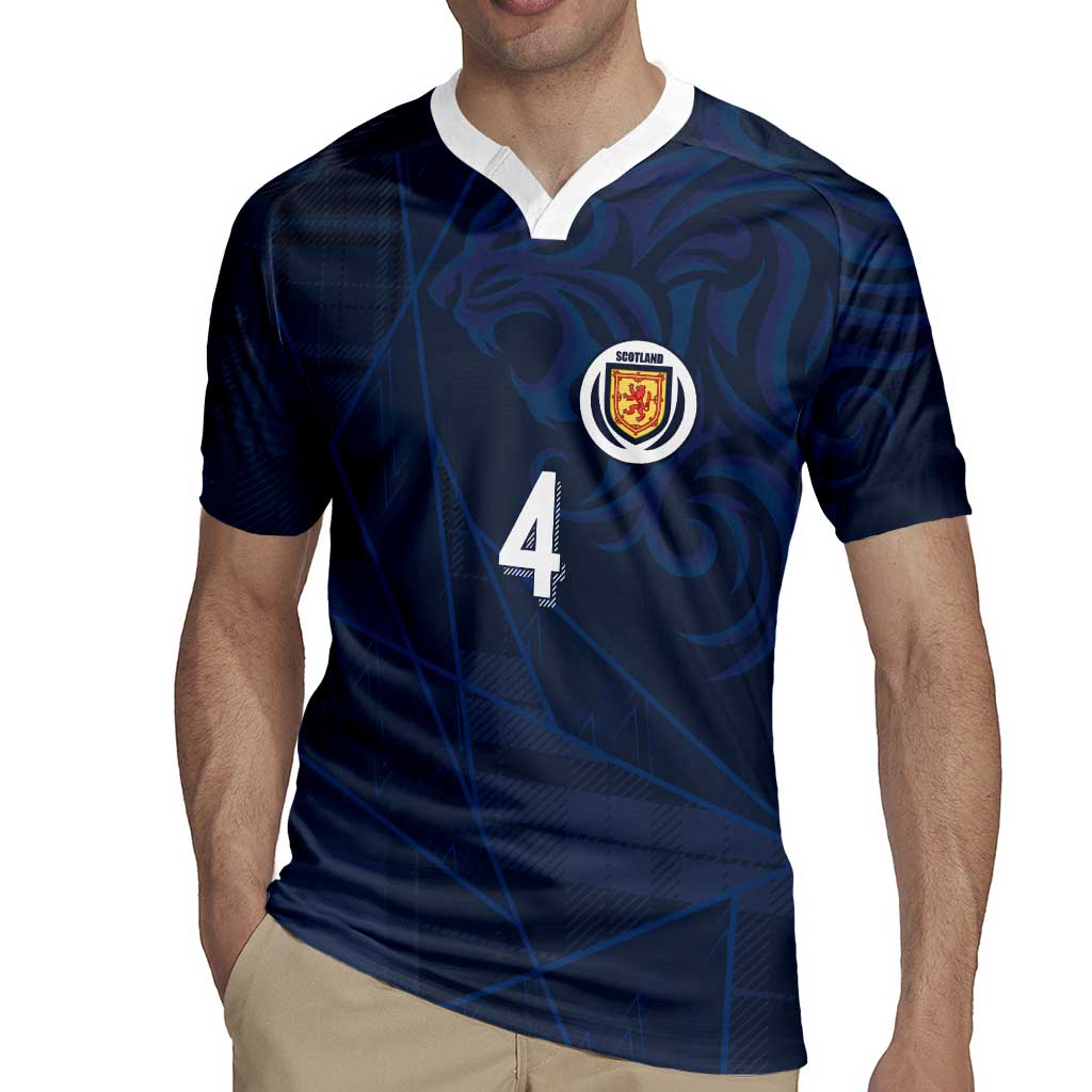 Custom Scotland National Football Rugby Jersey Tartan Patchwork and Sport Lion - Wonder Print Shop