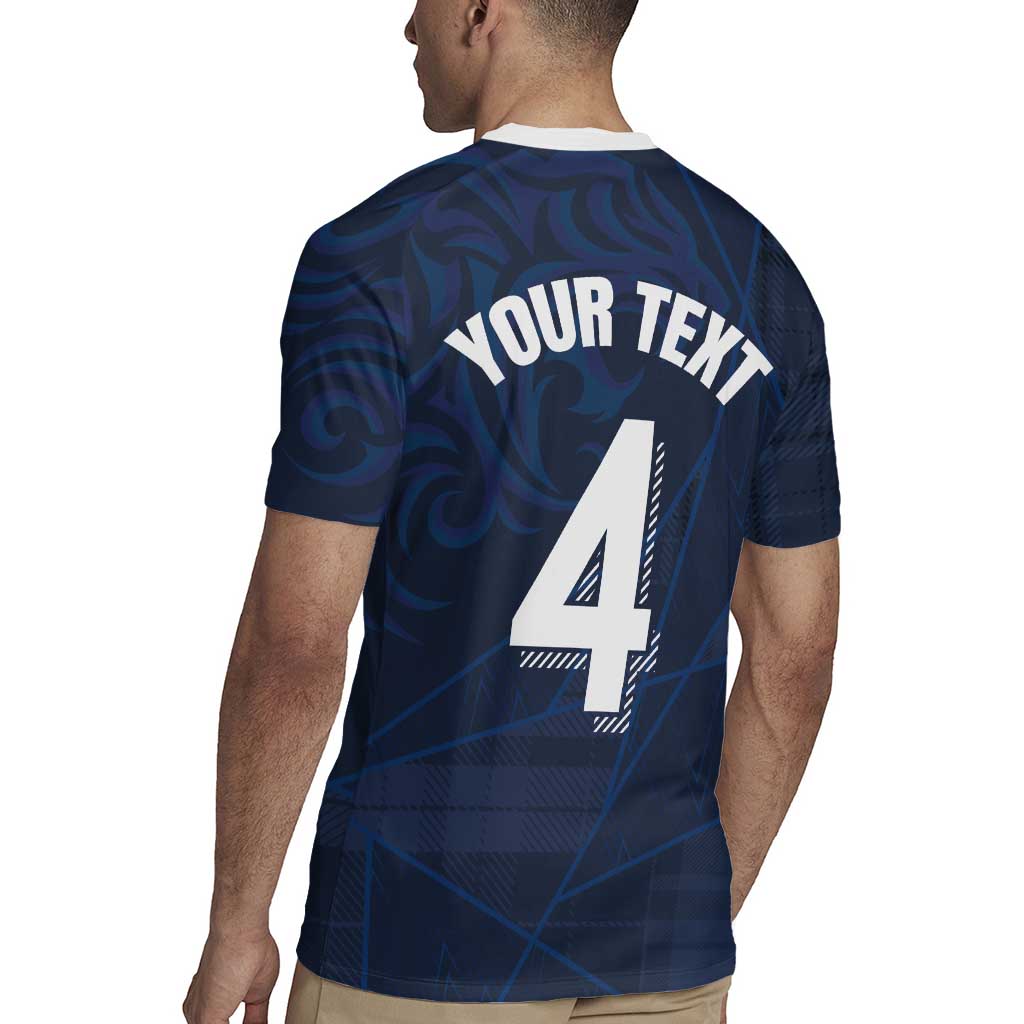 Custom Scotland National Football Rugby Jersey Tartan Patchwork and Sport Lion - Wonder Print Shop