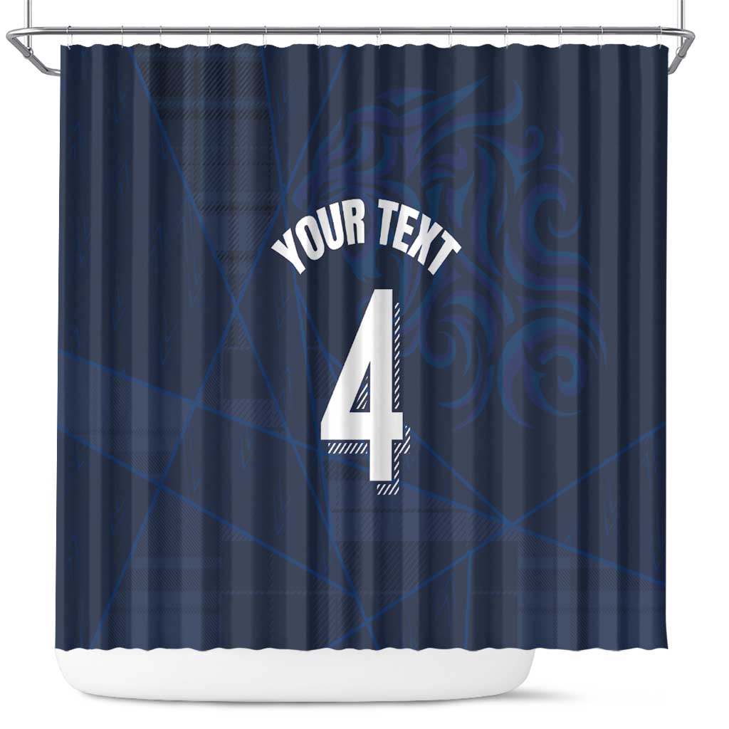 Custom Scotland National Football Shower Curtain Tartan Patchwork and Sport Lion - Wonder Print Shop