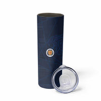 Custom Scotland National Football Skinny Tumbler Tartan Patchwork and Sport Lion - Wonder Print Shop