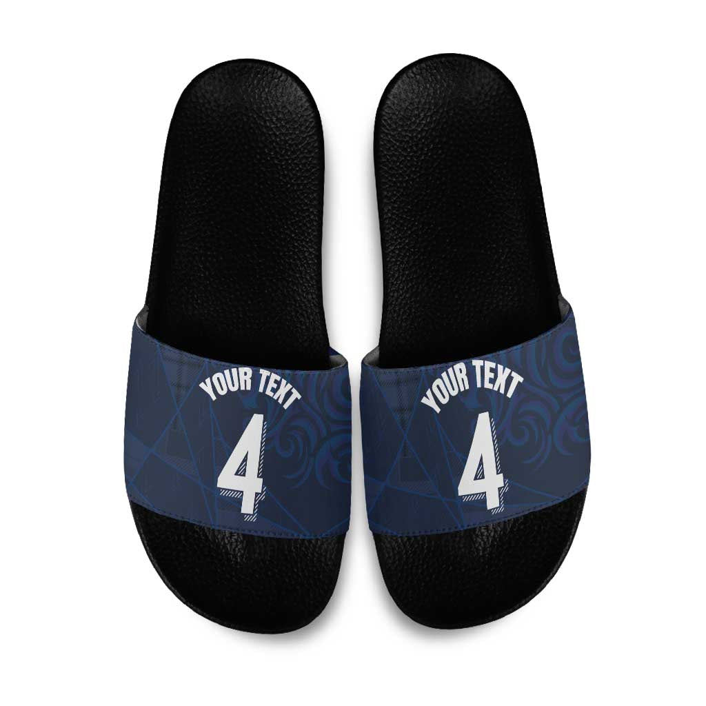 Custom Scotland National Football Slide Sandals Tartan Patchwork and Sport Lion - Wonder Print Shop