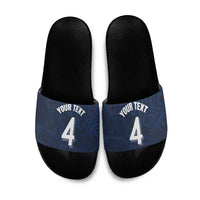 Custom Scotland National Football Slide Sandals Tartan Patchwork and Sport Lion - Wonder Print Shop