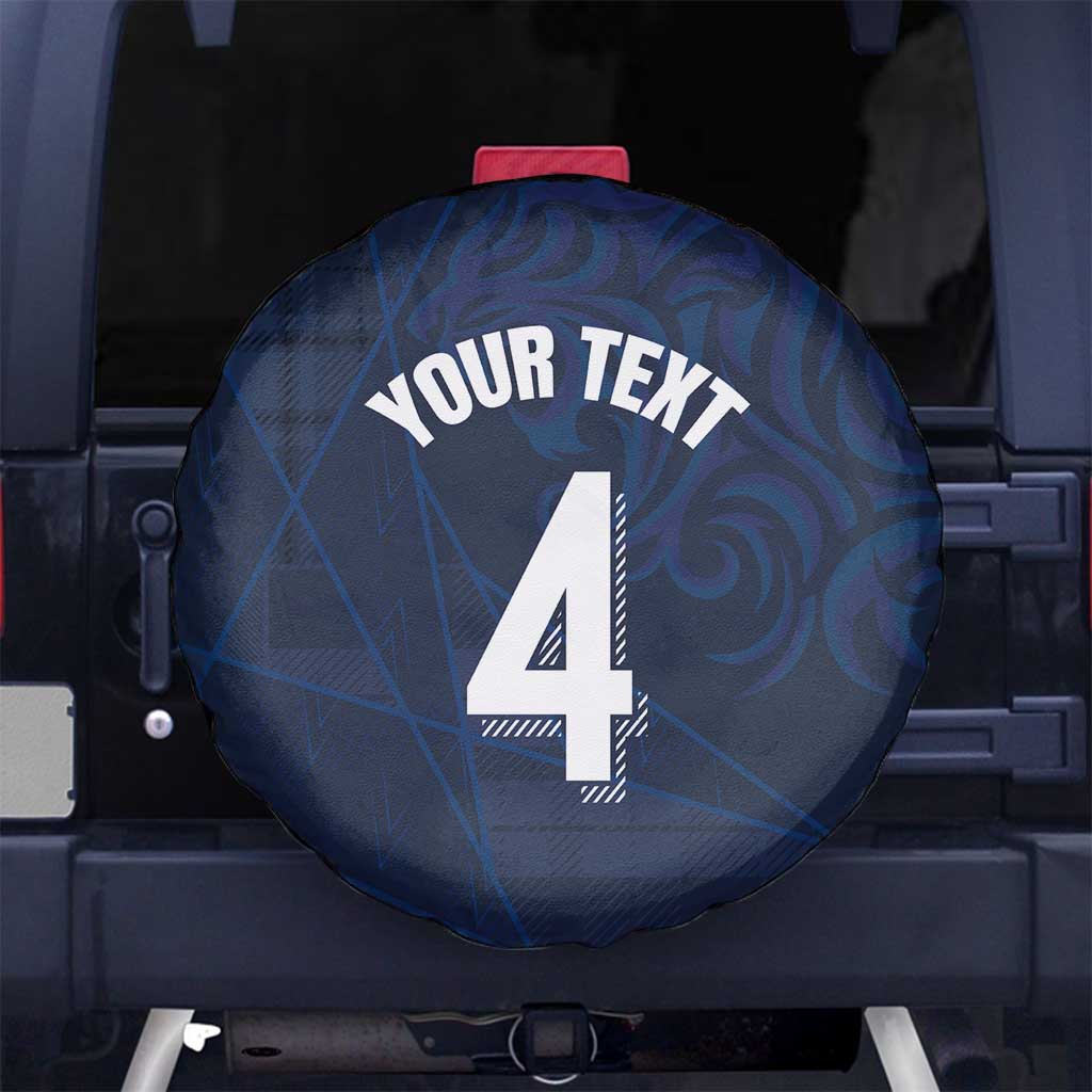 Custom Scotland National Football Spare Tire Cover Tartan Patchwork and Sport Lion - Wonder Print Shop