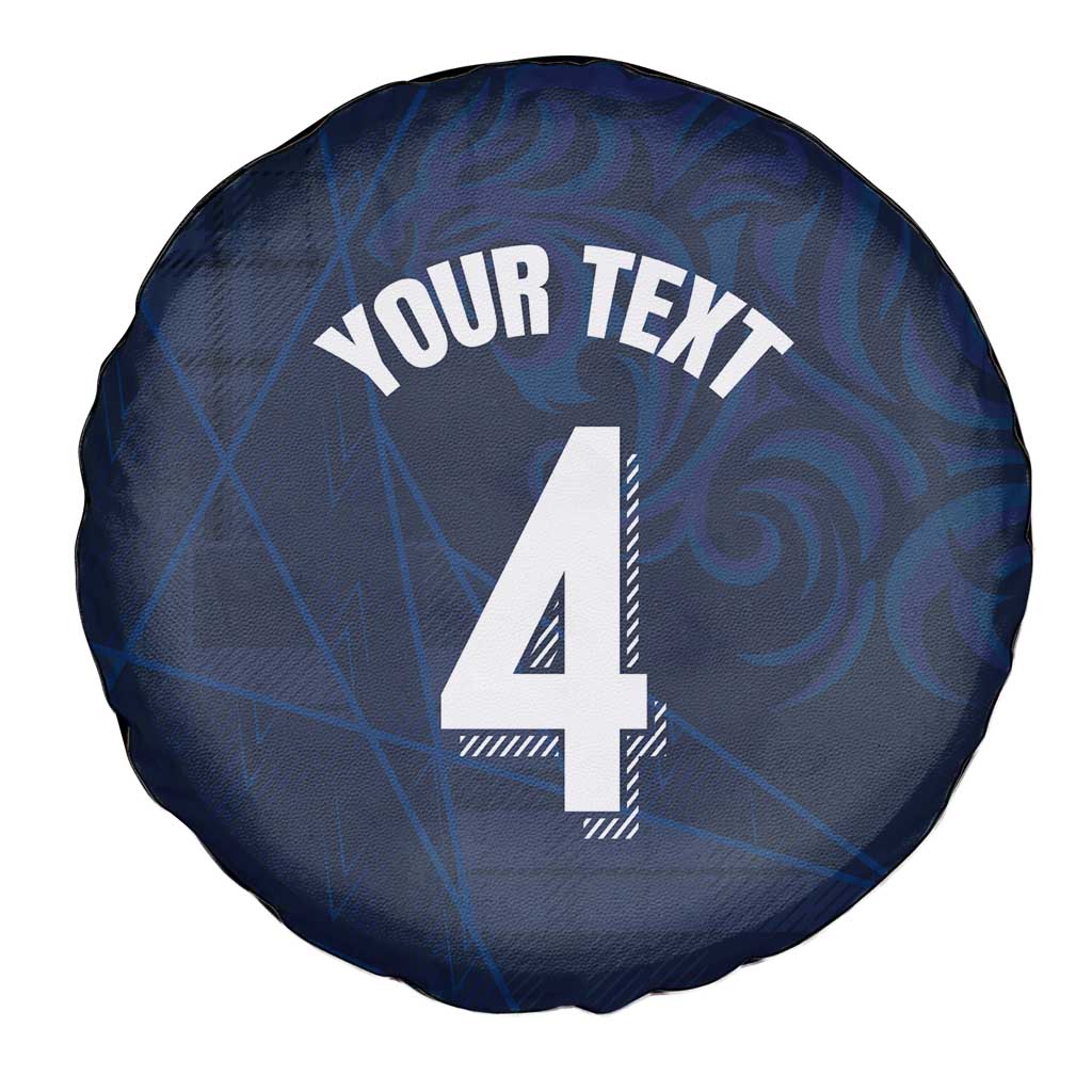 Custom Scotland National Football Spare Tire Cover Tartan Patchwork and Sport Lion - Wonder Print Shop