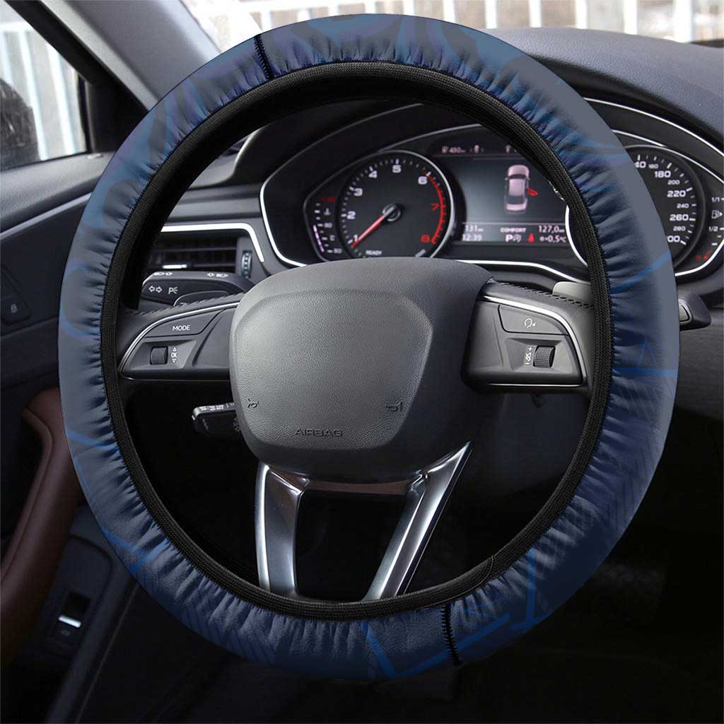 Scotland National Football Steering Wheel Cover Tartan Patchwork and Sport Lion - Wonder Print Shop