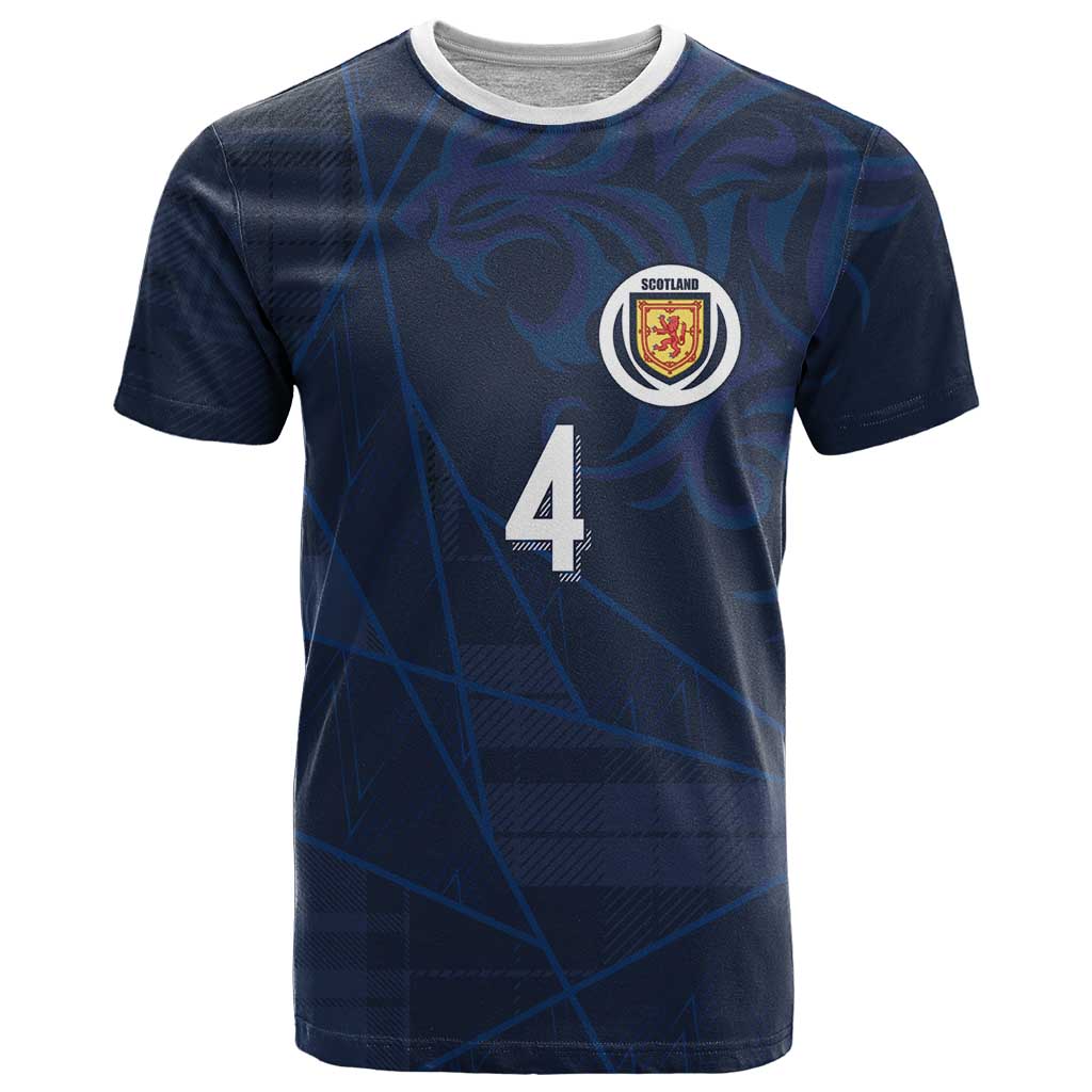 Custom Scotland National Football T Shirt Tartan Patchwork and Sport Lion - Wonder Print Shop