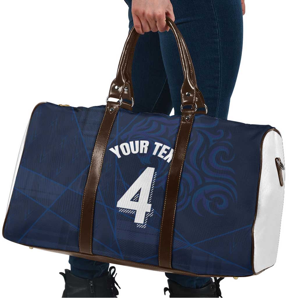 Custom Scotland National Football Travel Bag Tartan Patchwork and Sport Lion - Wonder Print Shop