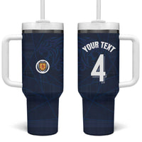 Custom Scotland National Football Tumbler With Handle Tartan Patchwork and Sport Lion - Wonder Print Shop
